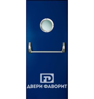 Противопожарная дверь с круглым стеклом