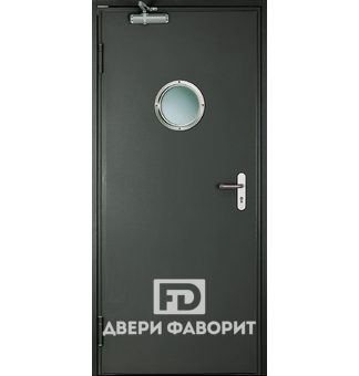 Противопожарная дверь со стеклом и доводчиком