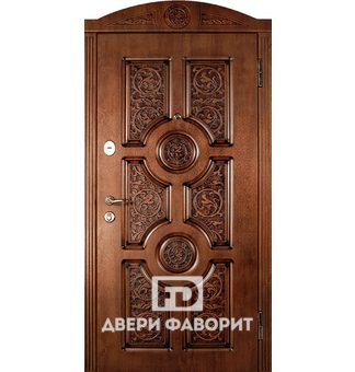 Стальная дверь с арочным карнизом в коттедж, модель с терморазрывом