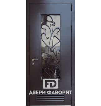 Входная дверь со стеклом, терморазрыв
