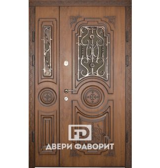 Дверь двустворчатая со стеклом, терморазрыв