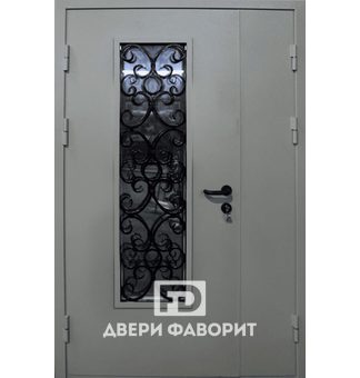Дверь тамбурная двустворчатая с ковкой и терморазрывом