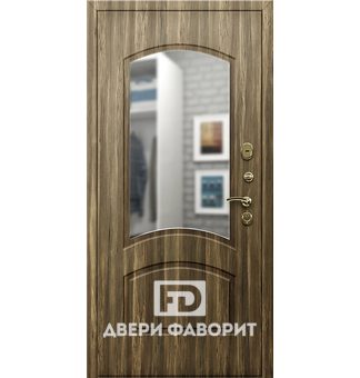 одностворчатая дверь в квартиру с зеркалом