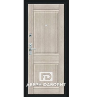 недорогая металлическая дверь, отделка МДФ внутри, с двумя петлями