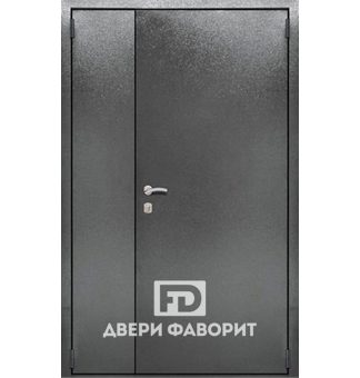 недорогая антивандальная двустворчатая дверь с отделкой ламинат внутри