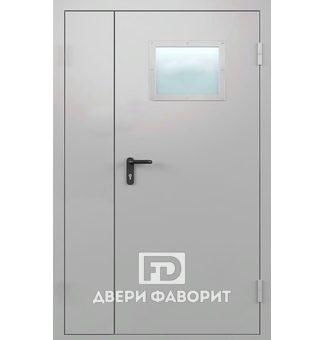 недорогая дверь с боковой вставкой и огнеупорным стеклом, покрытие нитроэмаль