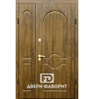 недорогая двустворчатая дверь, отделка МДФ с дух сторон