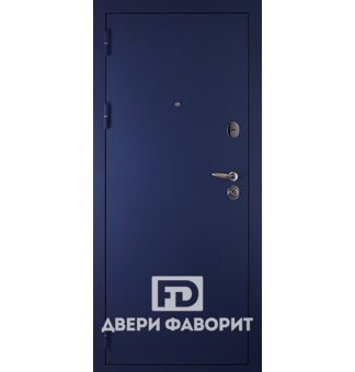 металлическая дверь с отделкой синий цинкогрунт