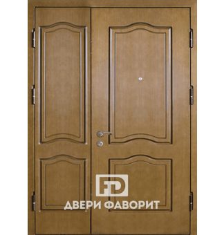 Дверь двустворчатая уличная с филёнчатым МДФ