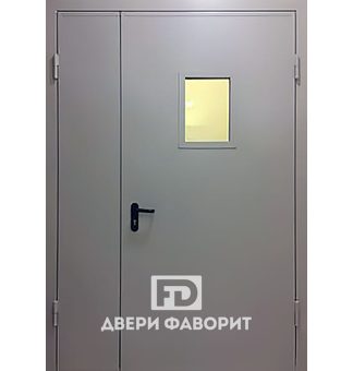 Двустворчатая дверь со стеклом (порошок)